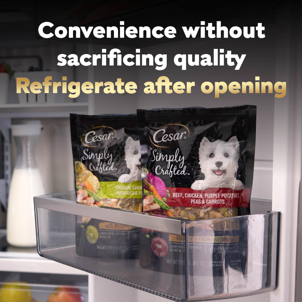 Cesar Simply Crafted perfecto como aderezo sabroso para la comida del perro