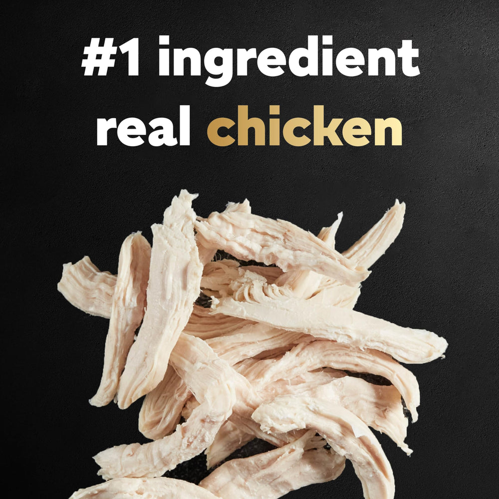 Cesar trozos pollo real, trocitos tiernos para masticar con facilidad.