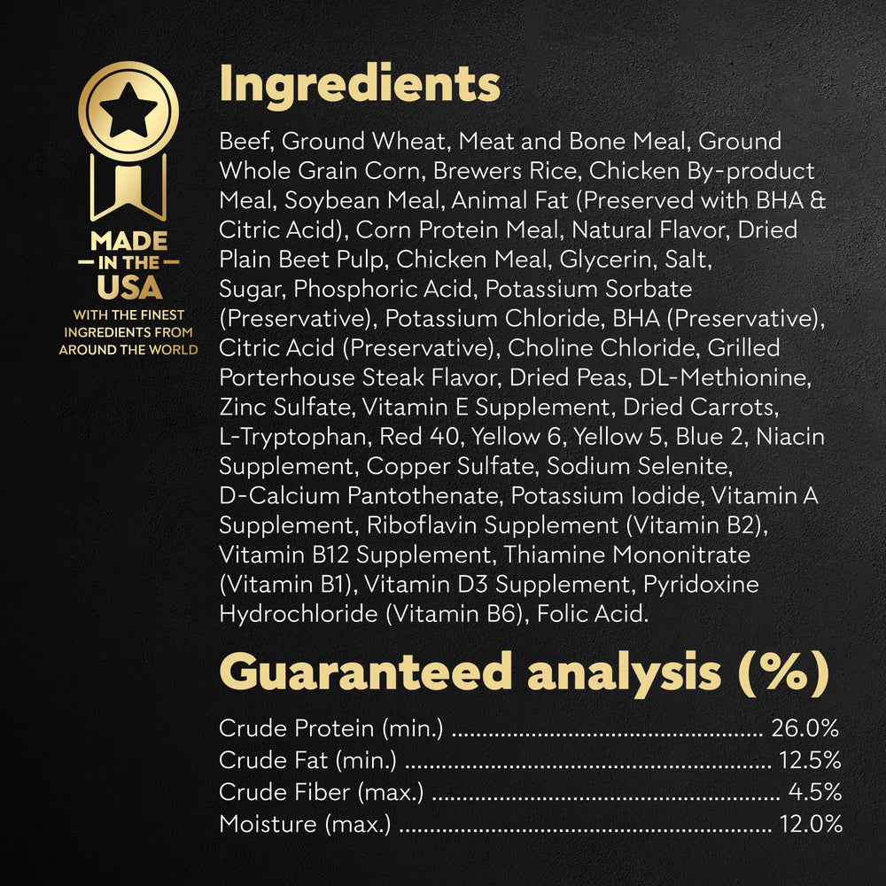 Etiqueta de calidad: ingredientes provenientes de EE. UU. para Cesar.