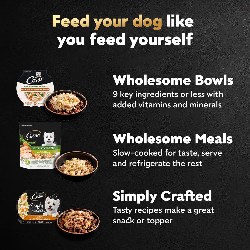 Cesar Wholesome Bowls: vitaminas y minerales para apoyar la dieta diaria.