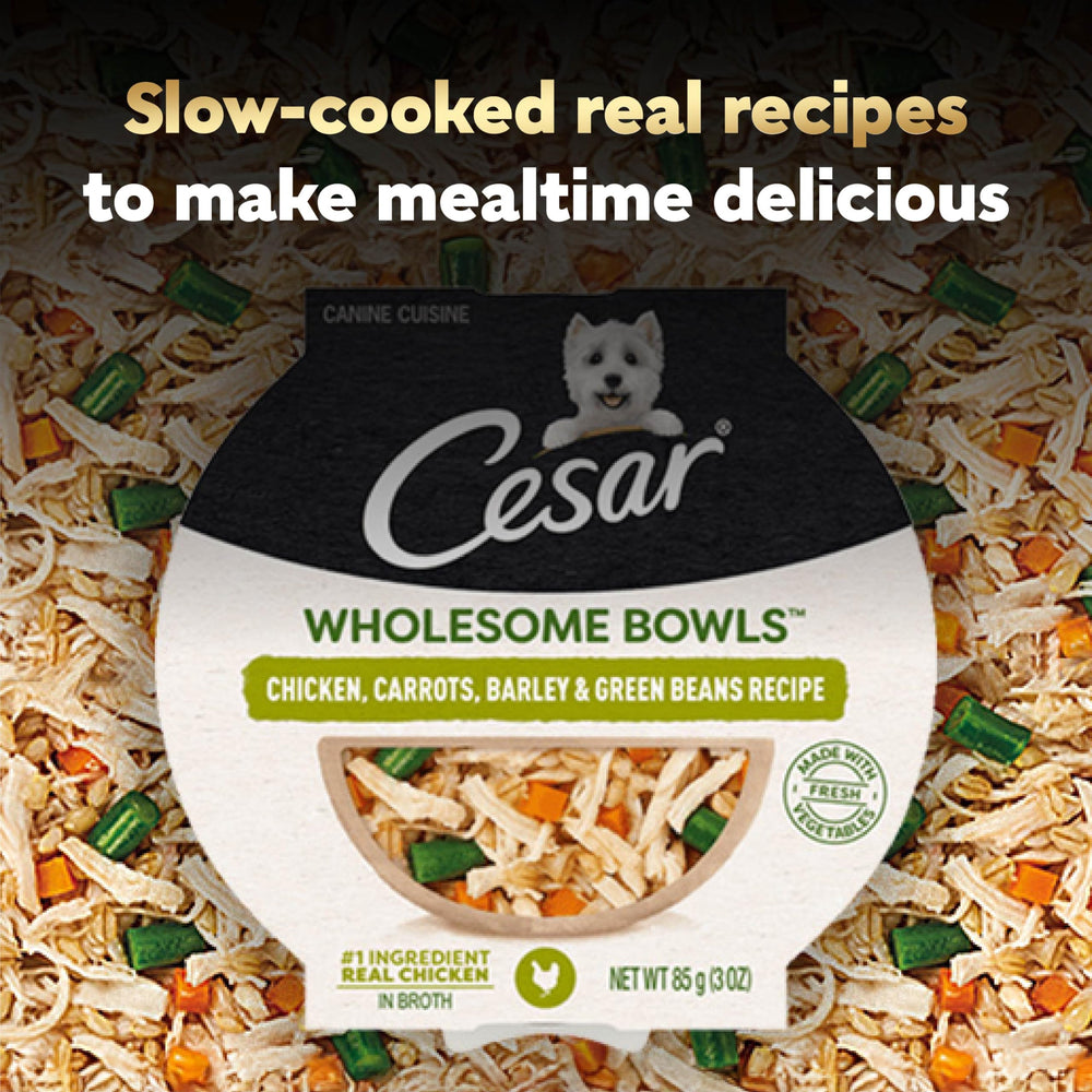 Cesar Wholesome Bowls porción individual para control de raciones.
