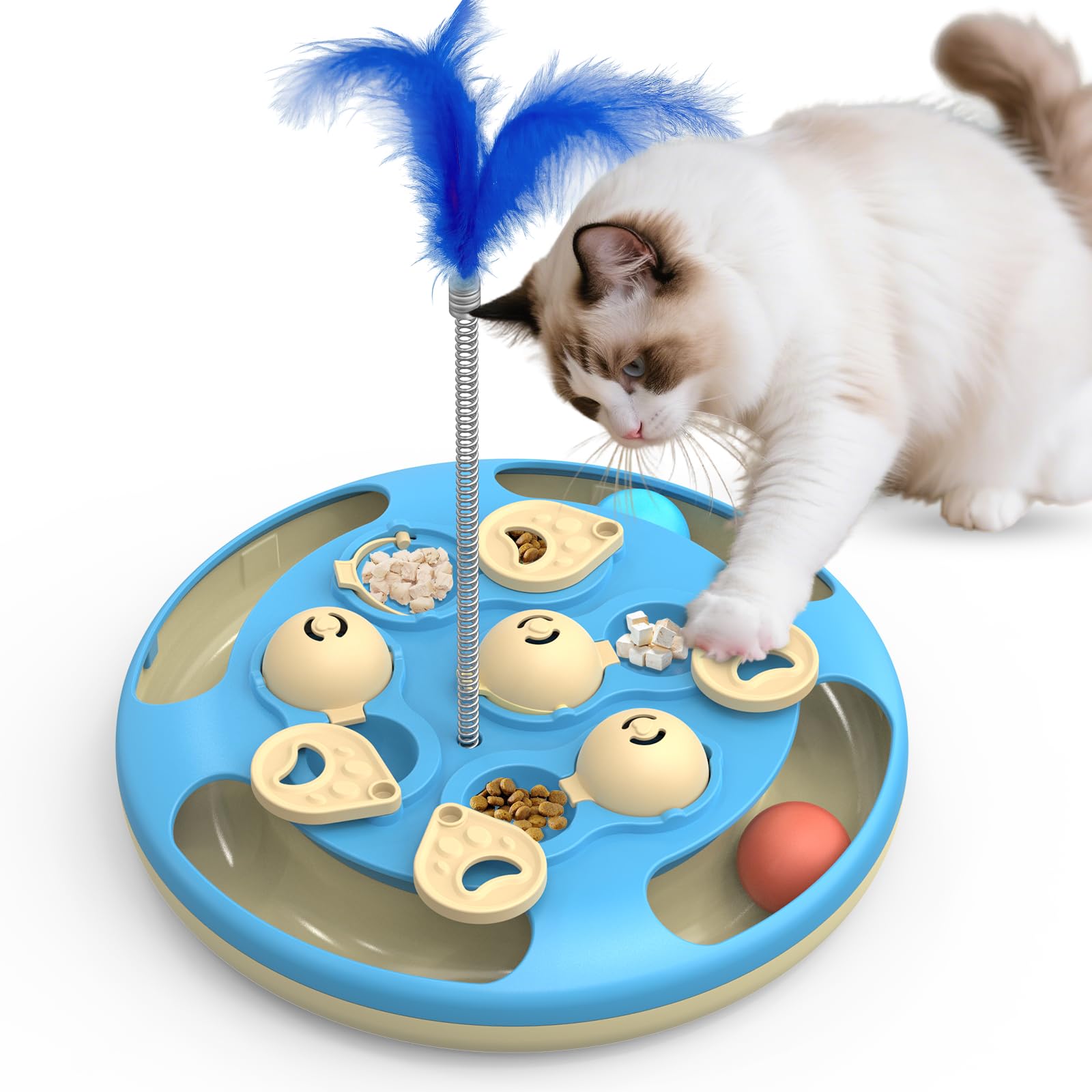 CGBD Gato: pista de bolas para rompecabezas, estimulando juego interactivo y curiosidad.