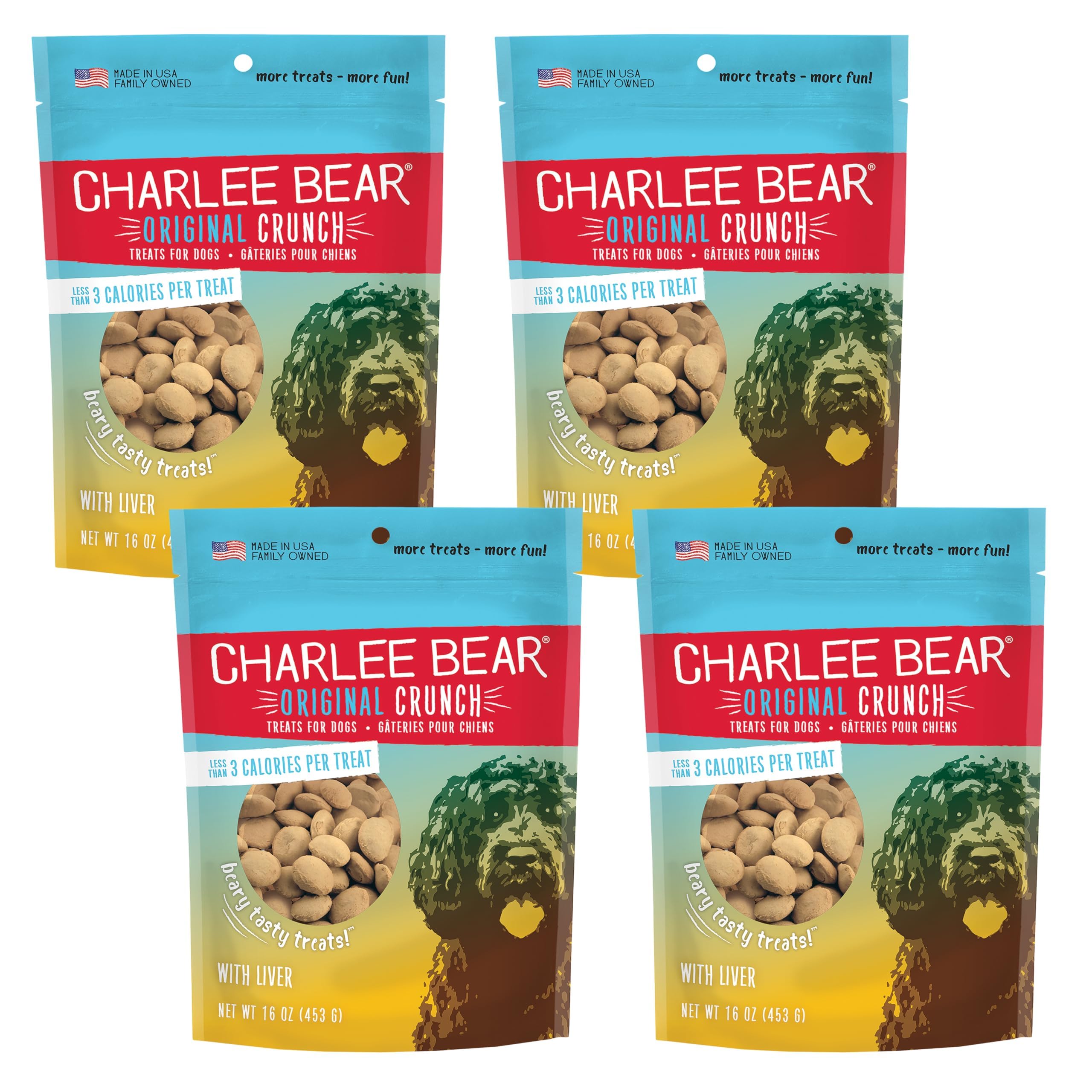 Charlee Bear crujiente original para entrenamiento, sabor hígado, recompensa con solo 3 calorías