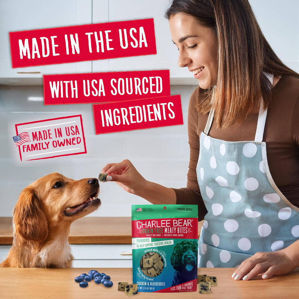 Charlee Bear Meaty Bites sin granos, opción natural para perros sensibles