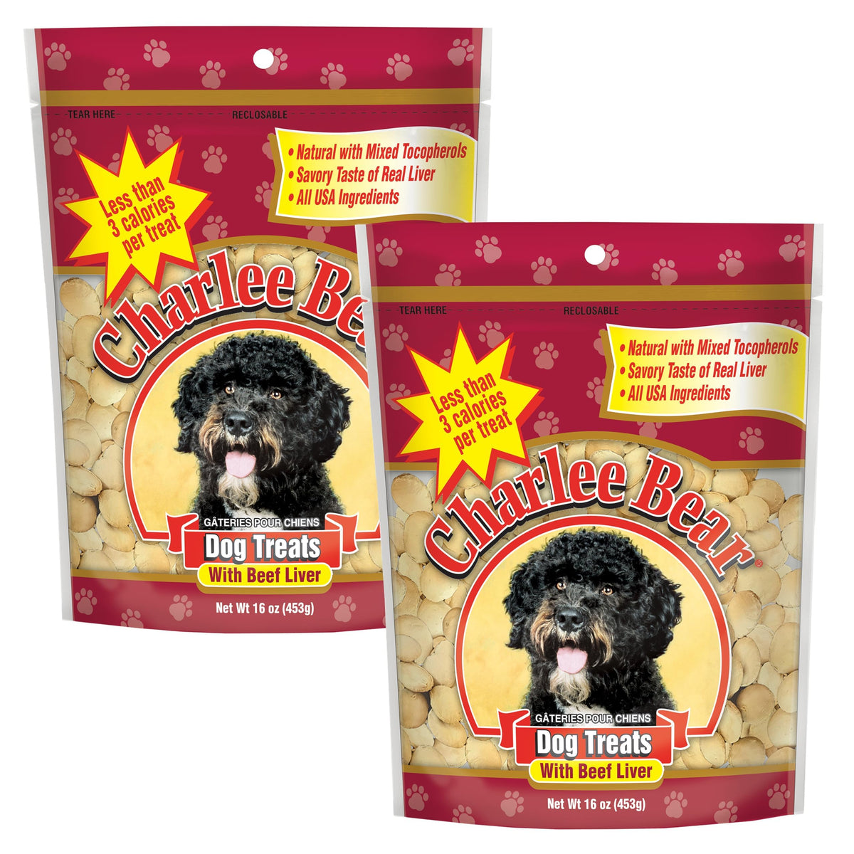 Charlee Bear Original Crunch: premio de entrenamiento para perros con sabor a hígado de res.