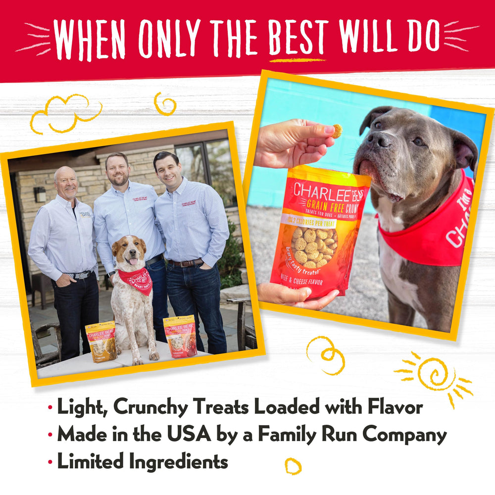 Charlee Bear libre de granos, opción sabrosa para perros sensibles.