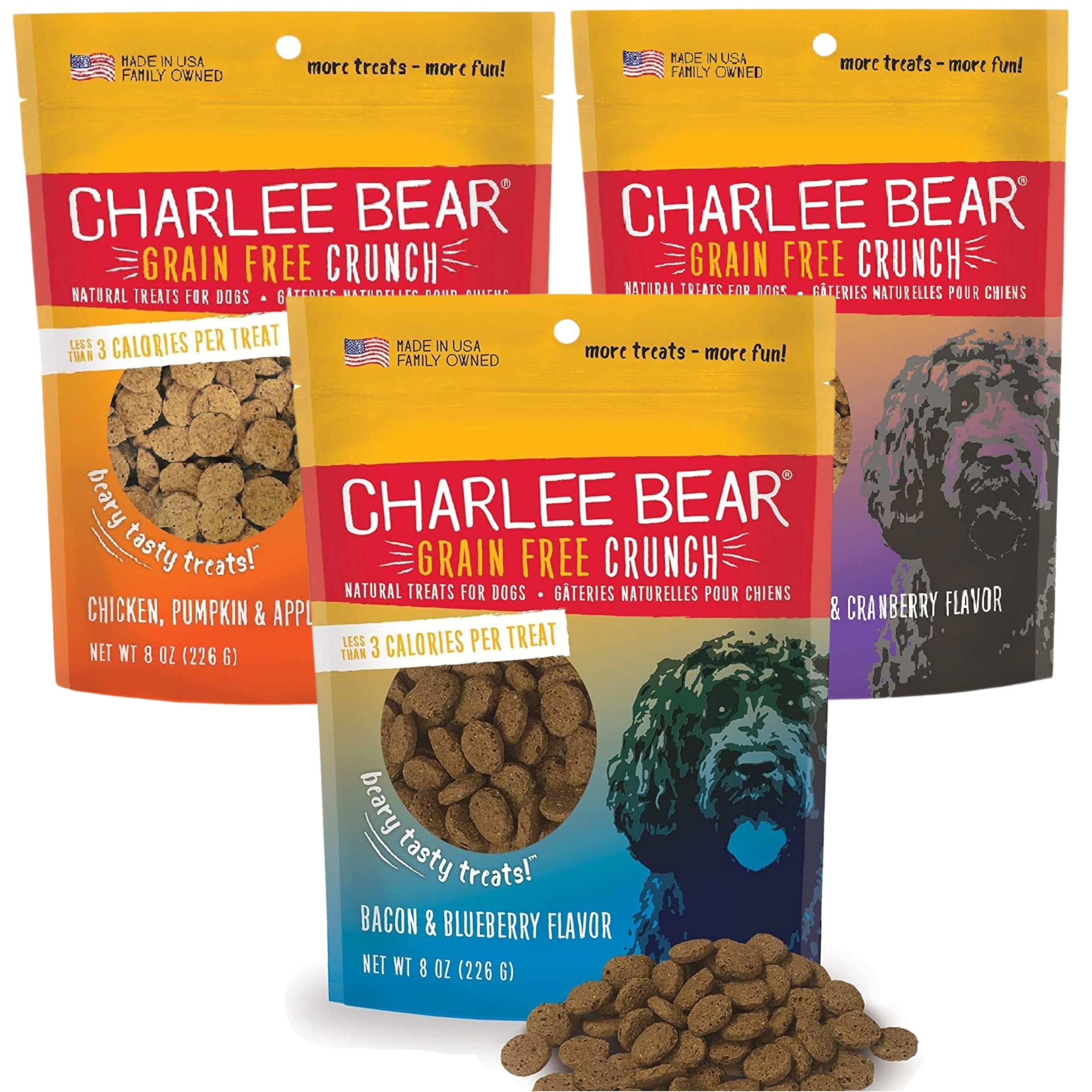 Charlee Bear Crunchy: recompensa de entrenamiento de 3 kcal para perros pequeños.