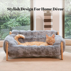 CHEERHOME PETS cama-gato-madera: estructura de haya para durabilidad.