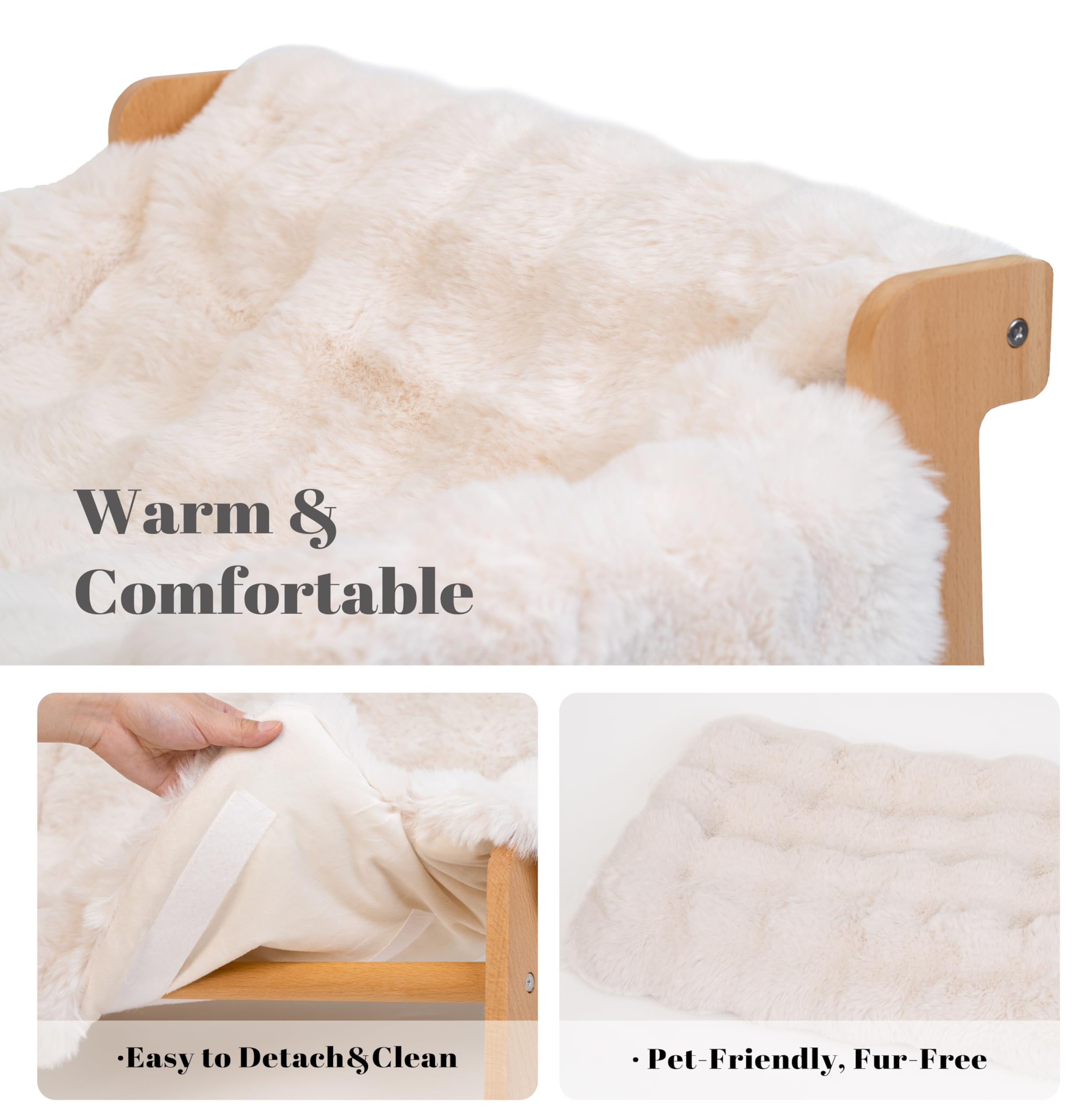 CHEERHOME PETS, estructura-madera-haya: base sólida para gatos y perros pequeños.
