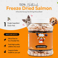 Chef Kitty salmón liofilizado para perros: snack natural sin granos.