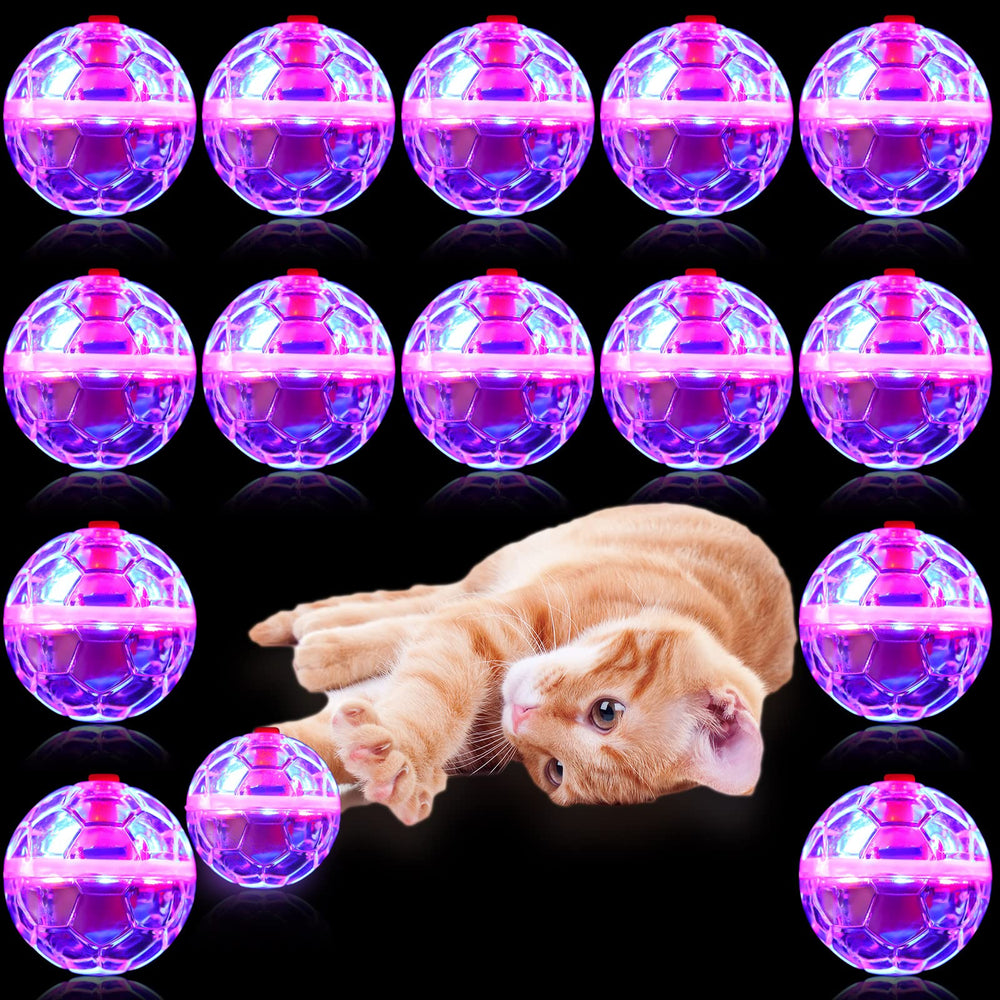 Bola CHENGU luminosa para gatos, vista frontal, ideal para juego nocturno.