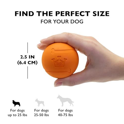 Chew King bolas de goma sabor tocino 2,5 pulgadas duraderas para masticadores activos.