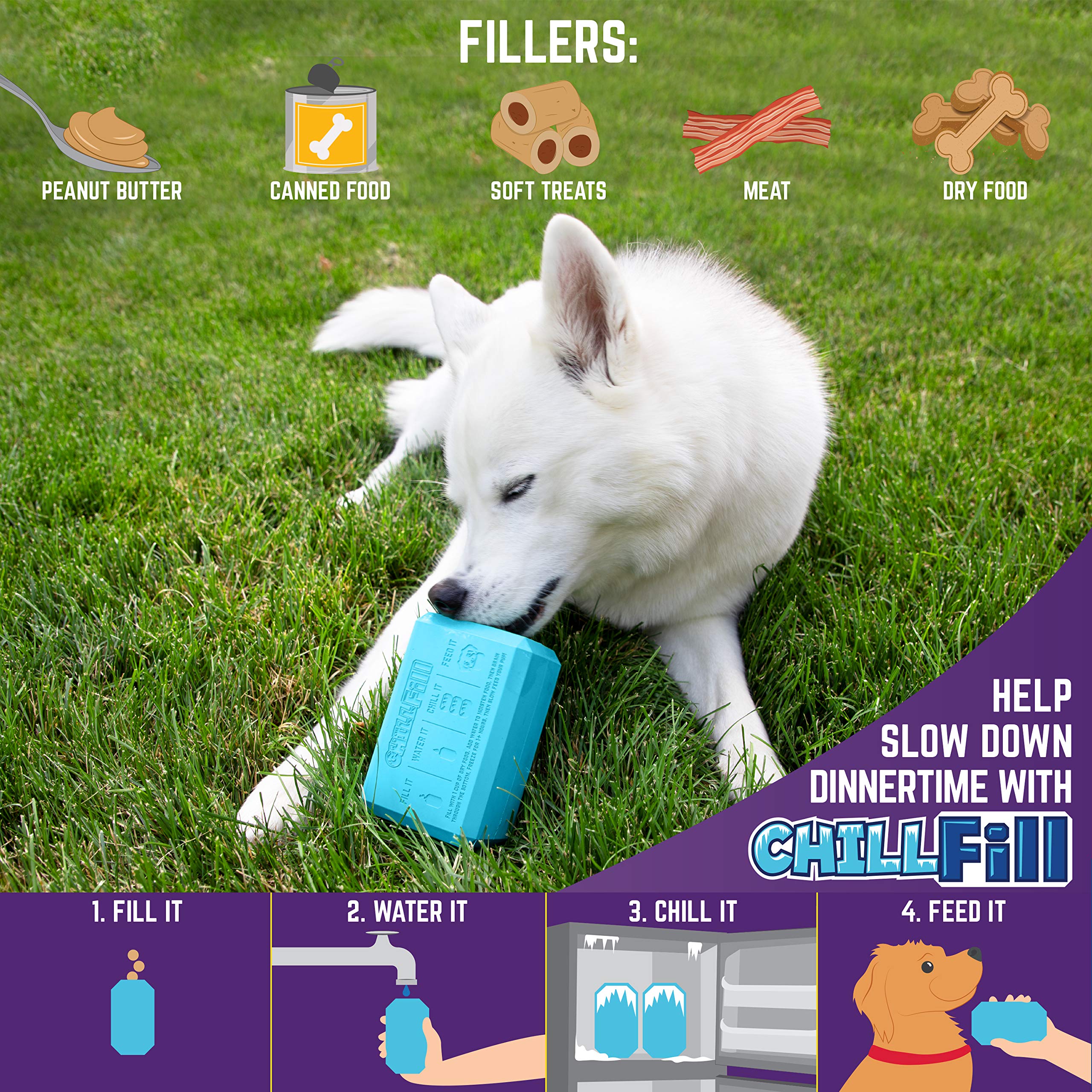 Chill Fill de Chew King, duradero y seguro para masticar en perros activos
