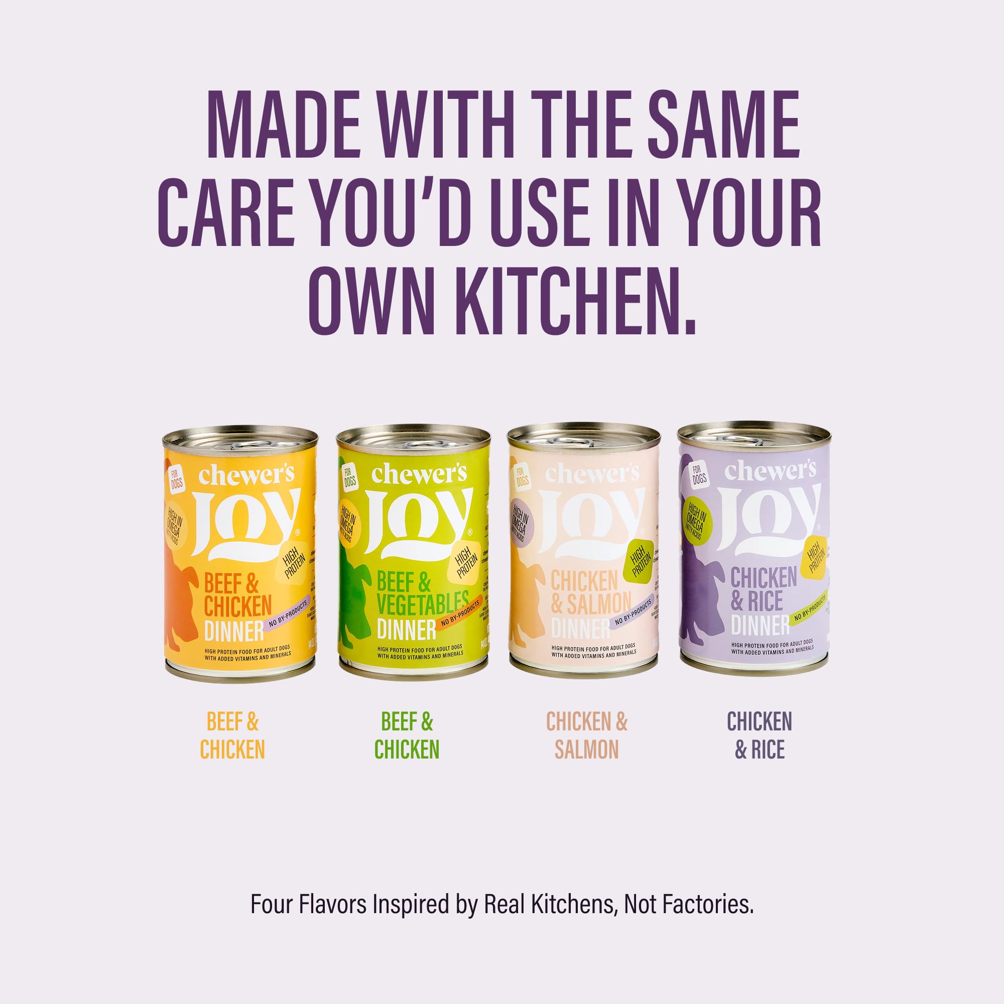 Chewer's Joy lata frontal sabor res y verduras: combina gusto y fibra para perros curiosos.