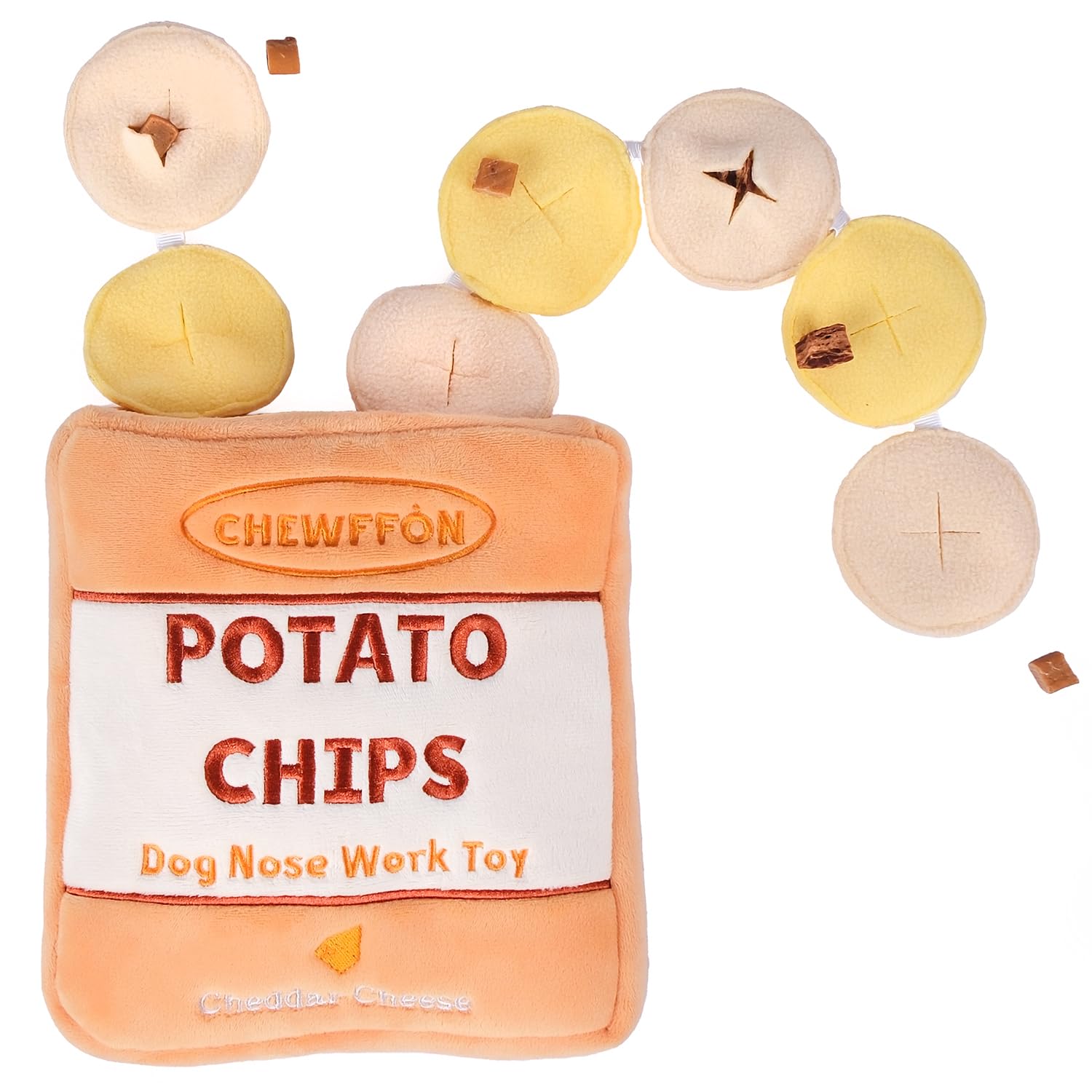 CHEWFFON jouet enrichissement pour chien avec sac-chips et crissement, stimulation sensorielle.
