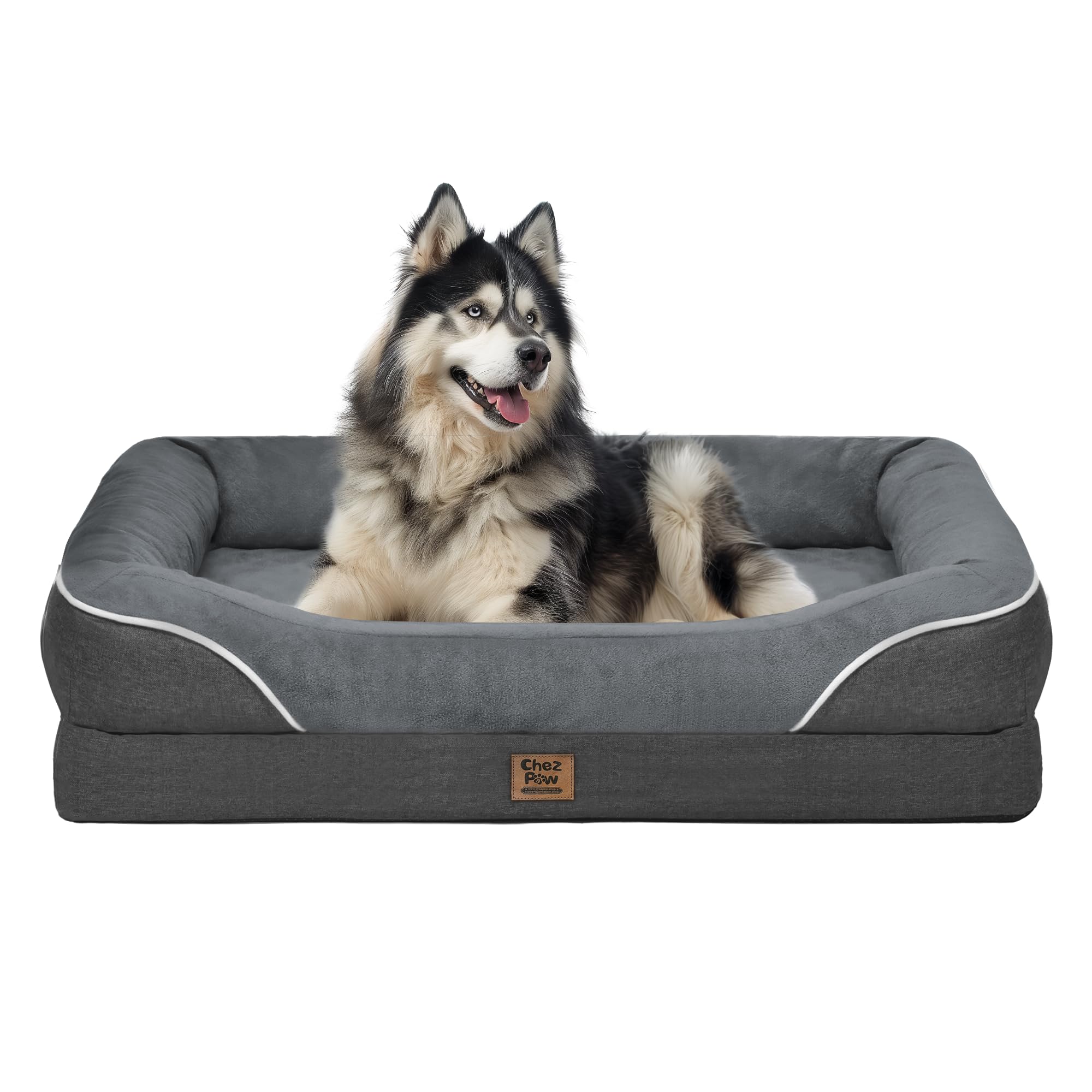 Chez Paw cama-perro ortopédica grande con soporte 360 grados para cabeza y cuello.