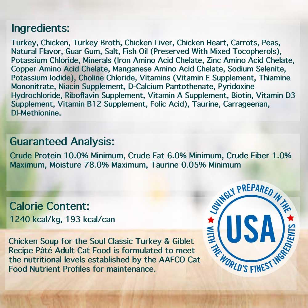 Chicken Soup for the Soul: ingredientes reales de pavo para gato, alta calidad.