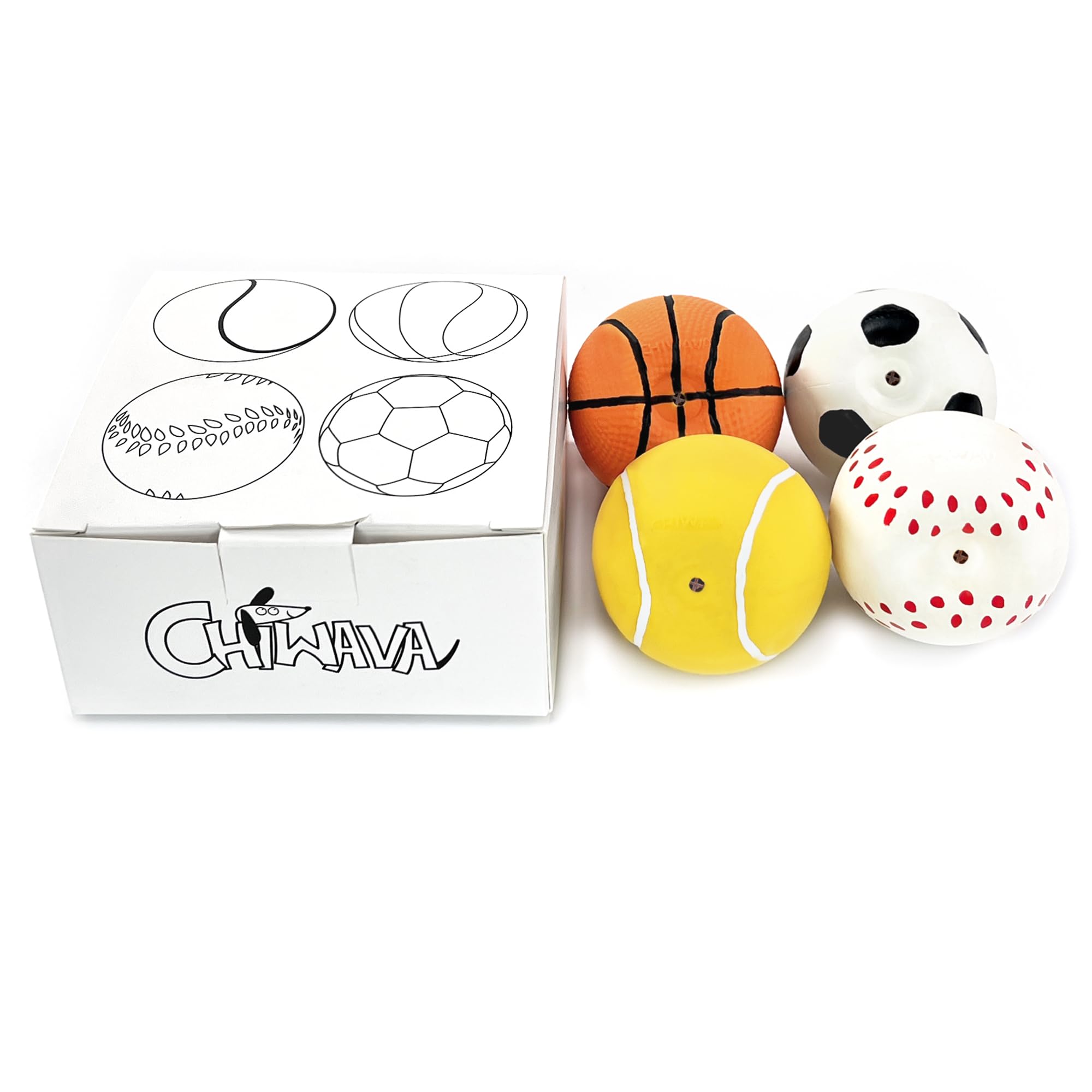 CHIWAVA bola de látex blanda, diseño deportivo, estimula el juego activo entre dueños y perros.