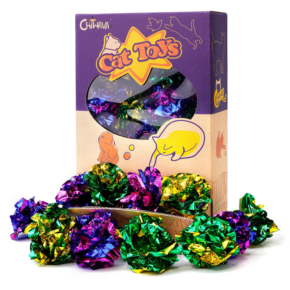 CHIWAVA bolas con crujido suave, sonido estimulante para mantener a los gatos en juego.