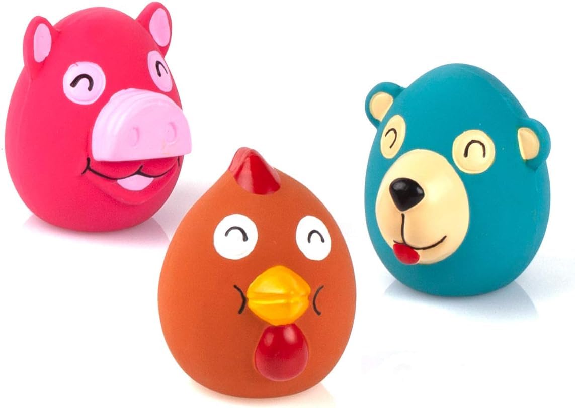 CHIWAVA oso azul de látex, ideal para juego interactivo en perros pequeños.