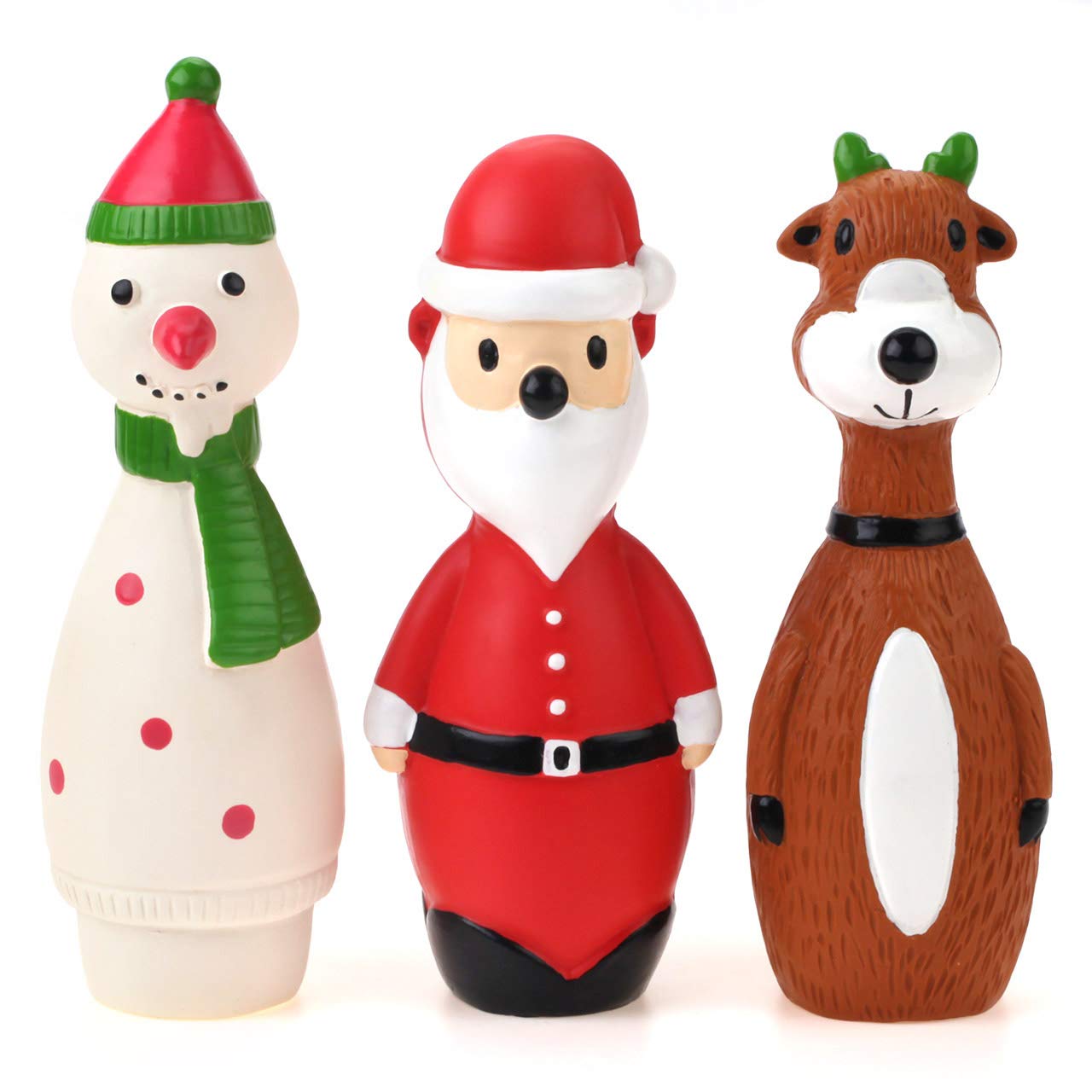CHIWAVA juguete navideño para perro con cara de Santa, ideal para juego interactivo en casa.