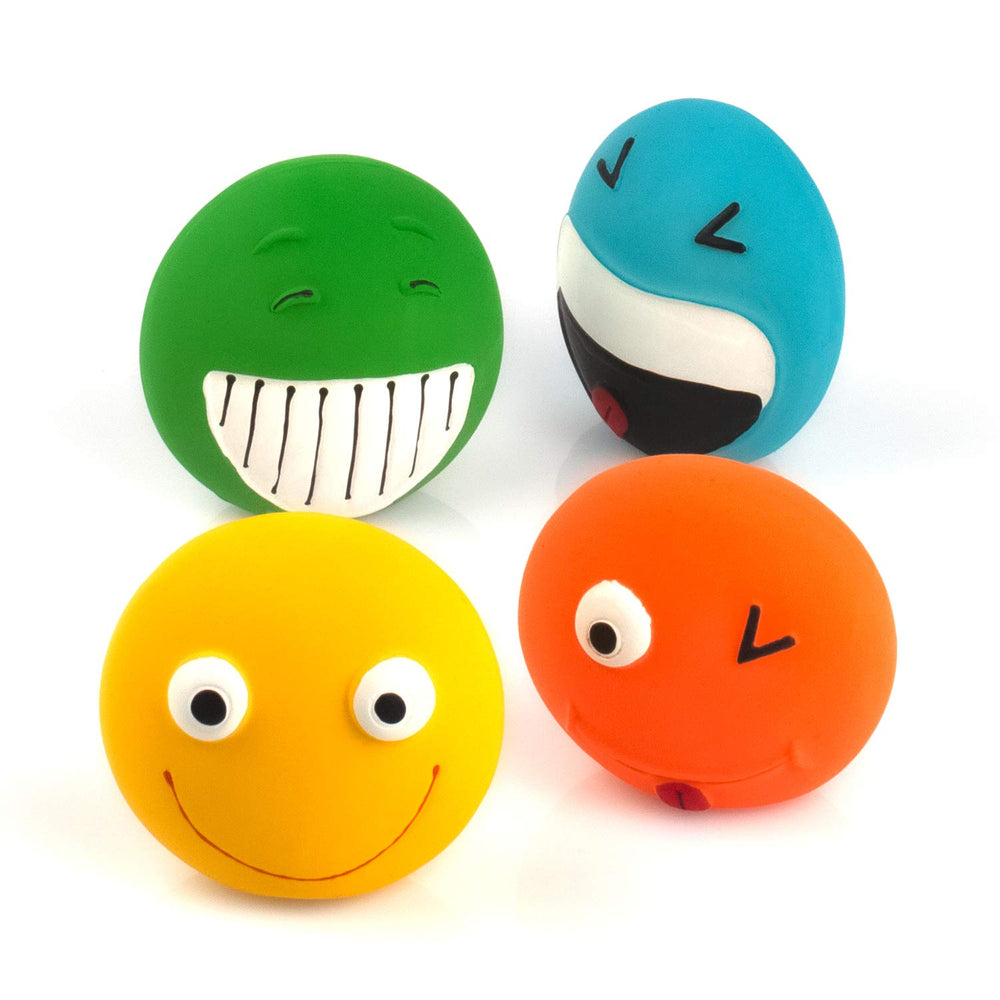 CHIWAVA pelotas de látex 3,2'' con sonrisa amarilla para juego suave en interiores.
