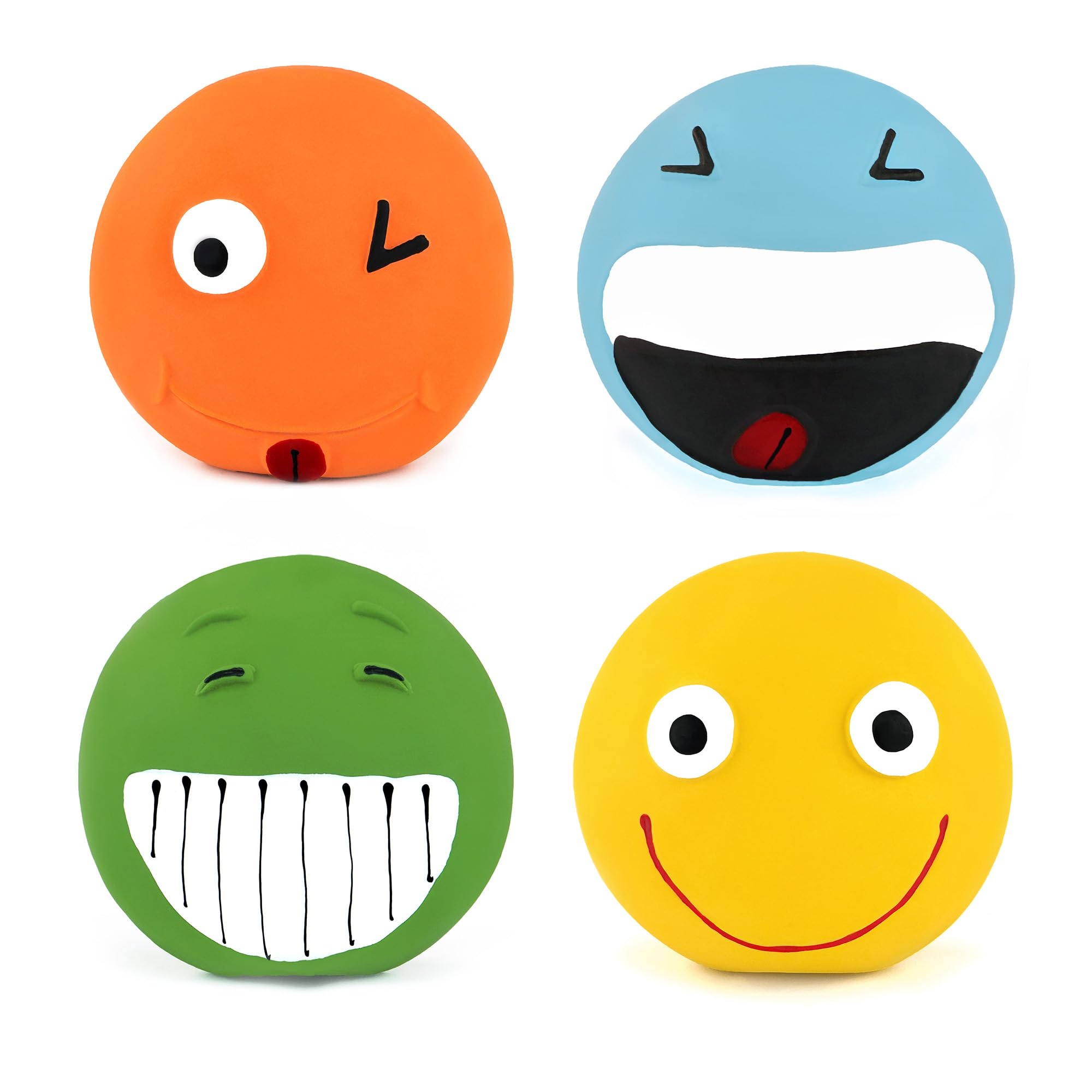 CHIWAVA pelotas de látex 3,2'' con sonrisa azul para jugar al aire libre.