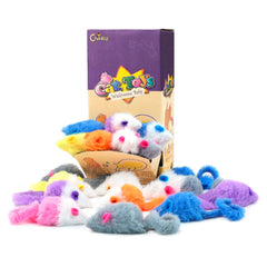 CHIWAVA ratón peluche color candy 01 con sonajito para juego interactivo