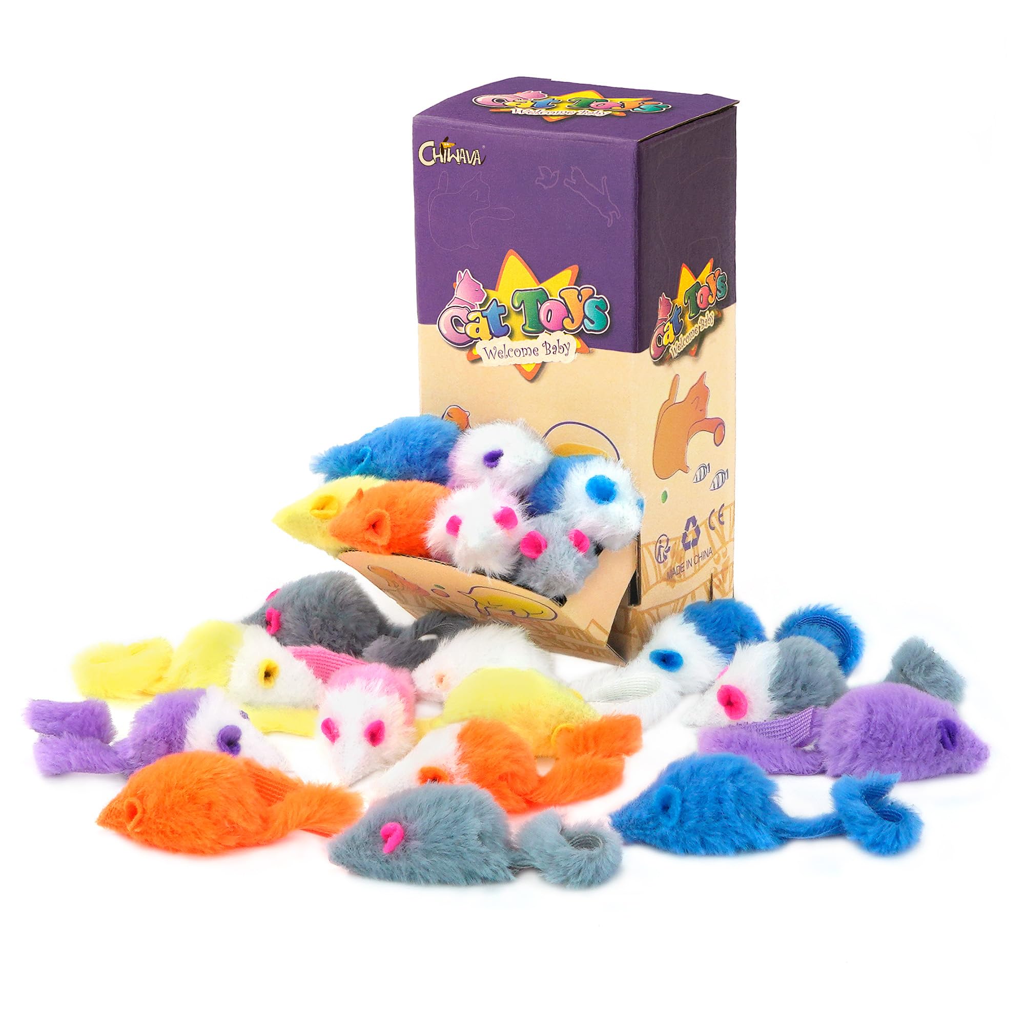 CHIWAVA ratón color candy 02: peluche suave para persecución felina