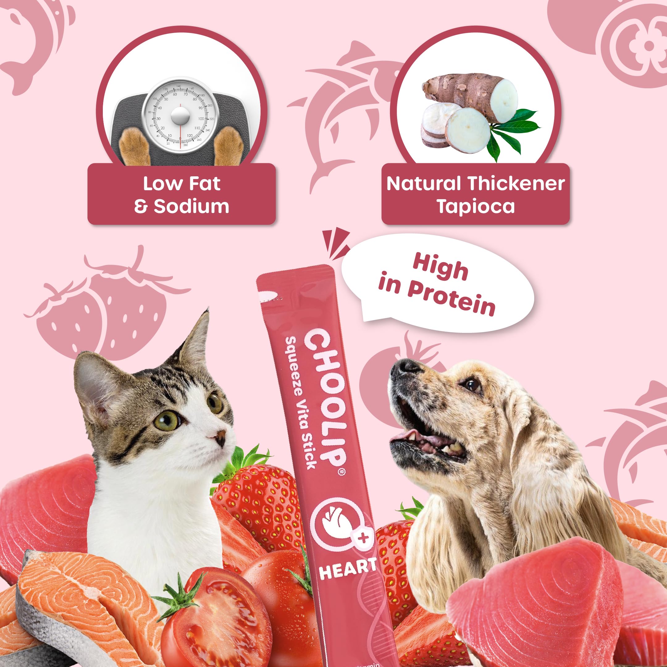 Choolip Palitos Vita, formulado por veterinarios para el cuidado del corazón.