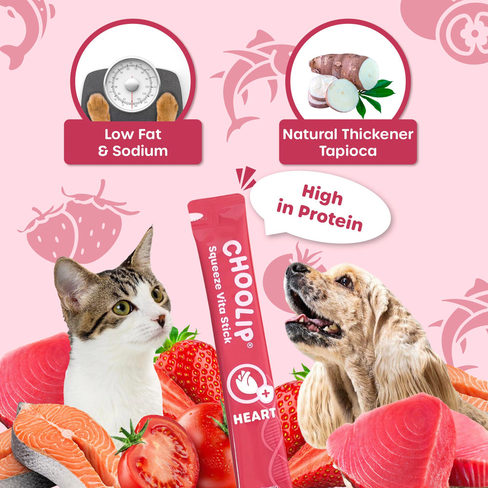 Choolip Palitos Vita, formulado por veterinarios para el cuidado del corazón.