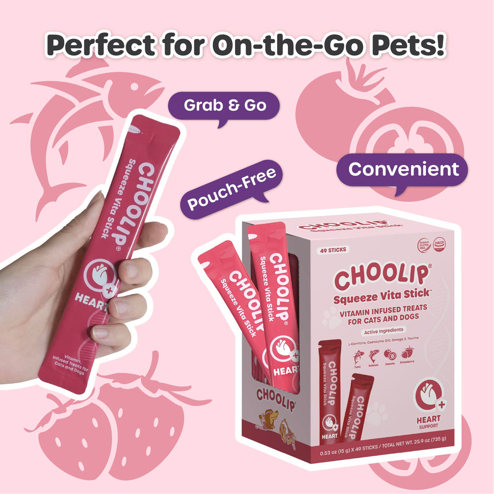 Choolip Palitos Vita, snack fácil de servir para gatos y perros.