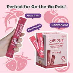 Choolip Palitos Vita, snack fácil de servir para gatos y perros.