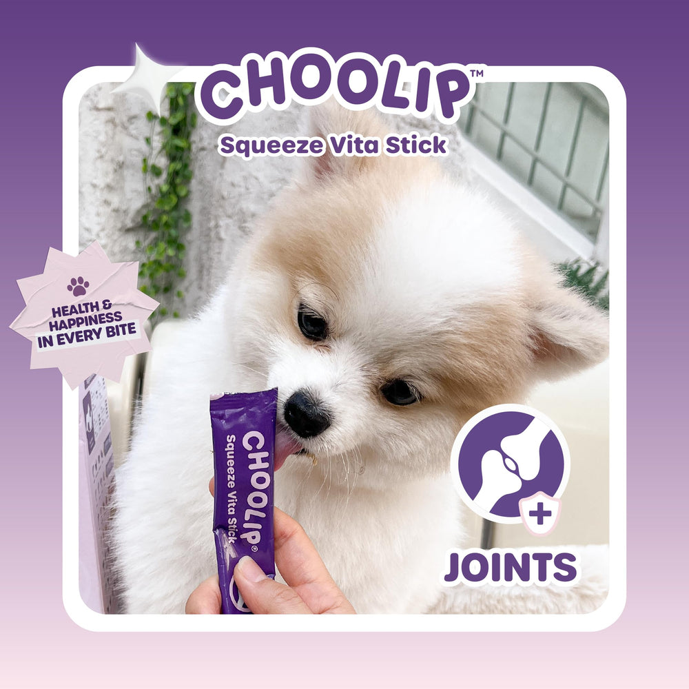 Choolip Squeeze Vita Stick: fórmula-vet, diseñada para movilidad.