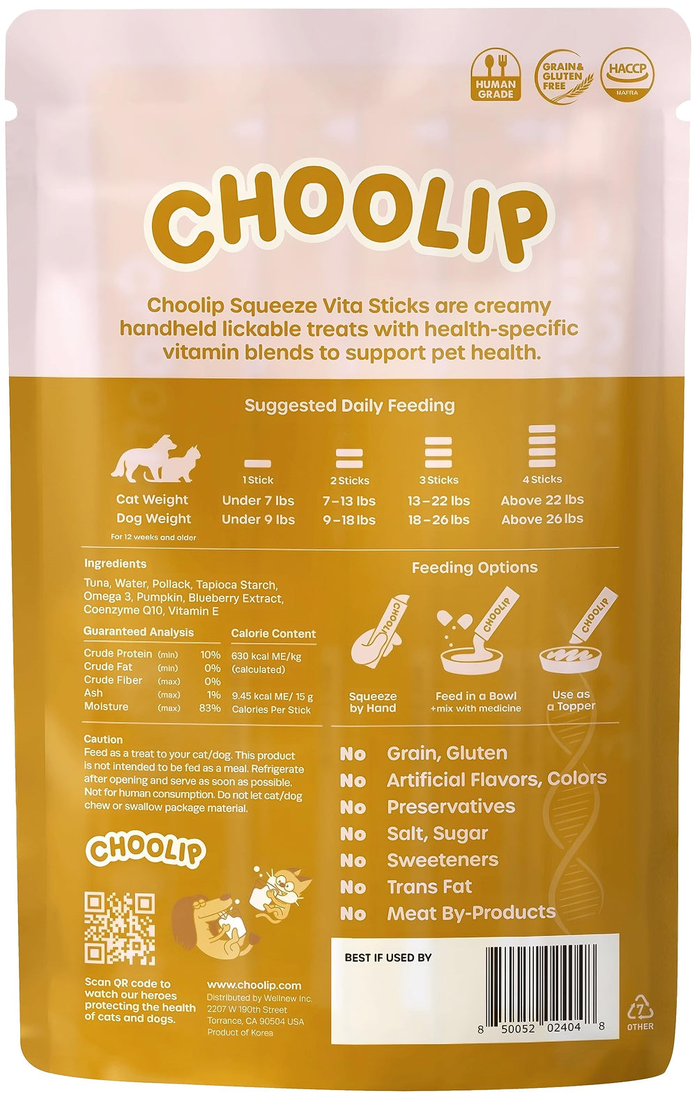 Choolip Squeeze Vita Stick para mascotas felices y saludables