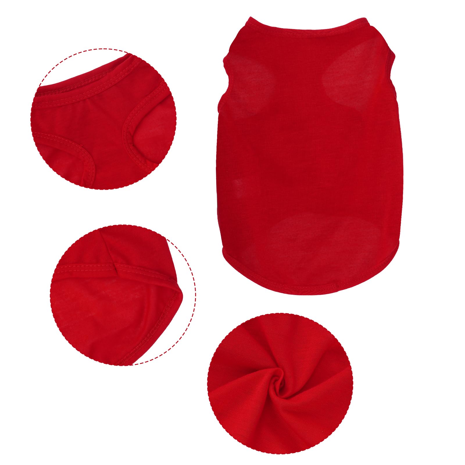 Camiseta sin mangas roja de choyaxo para mascotas, ideal para fotos.