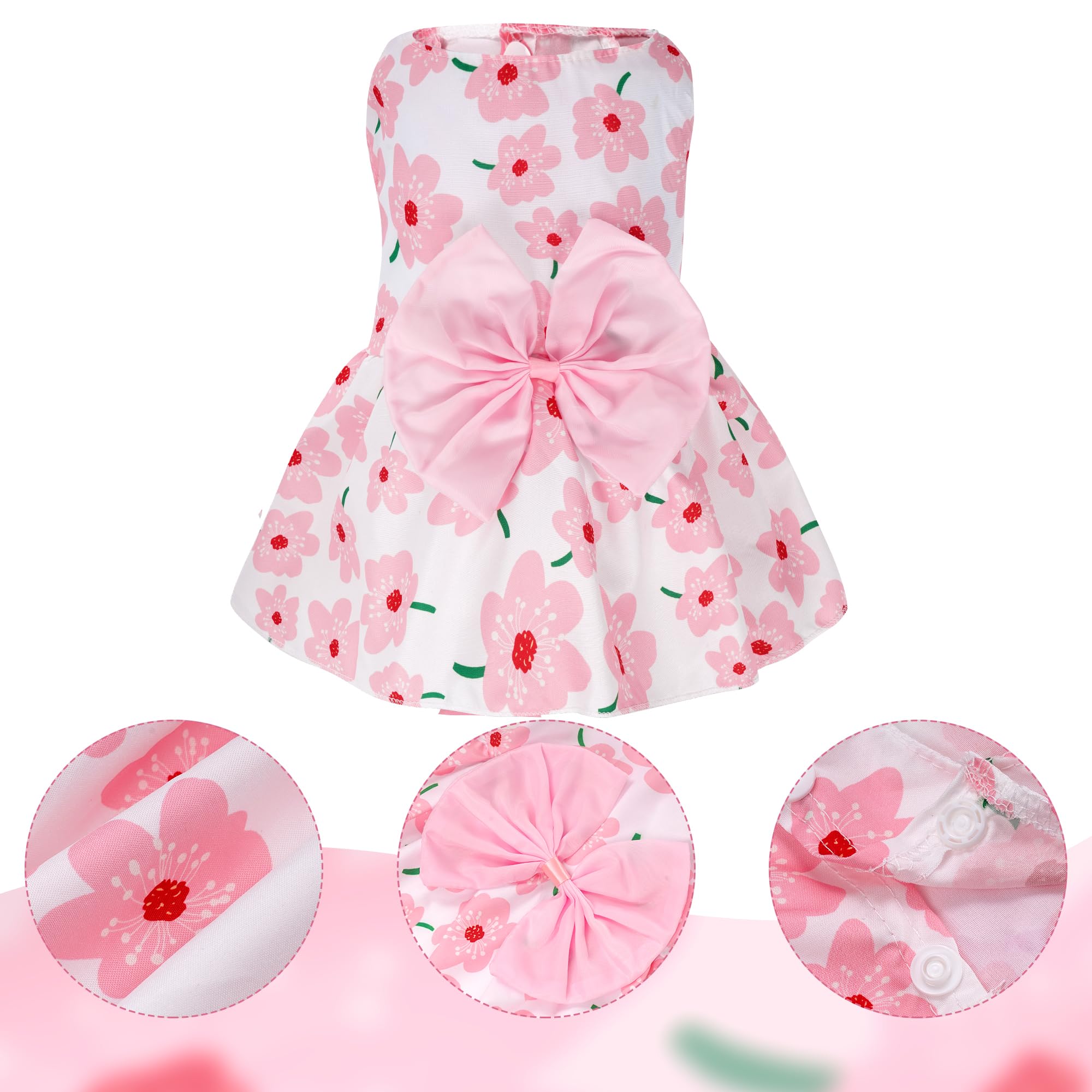 Choyaxo detalle de flores en el vestido, toque vivo y veraniego