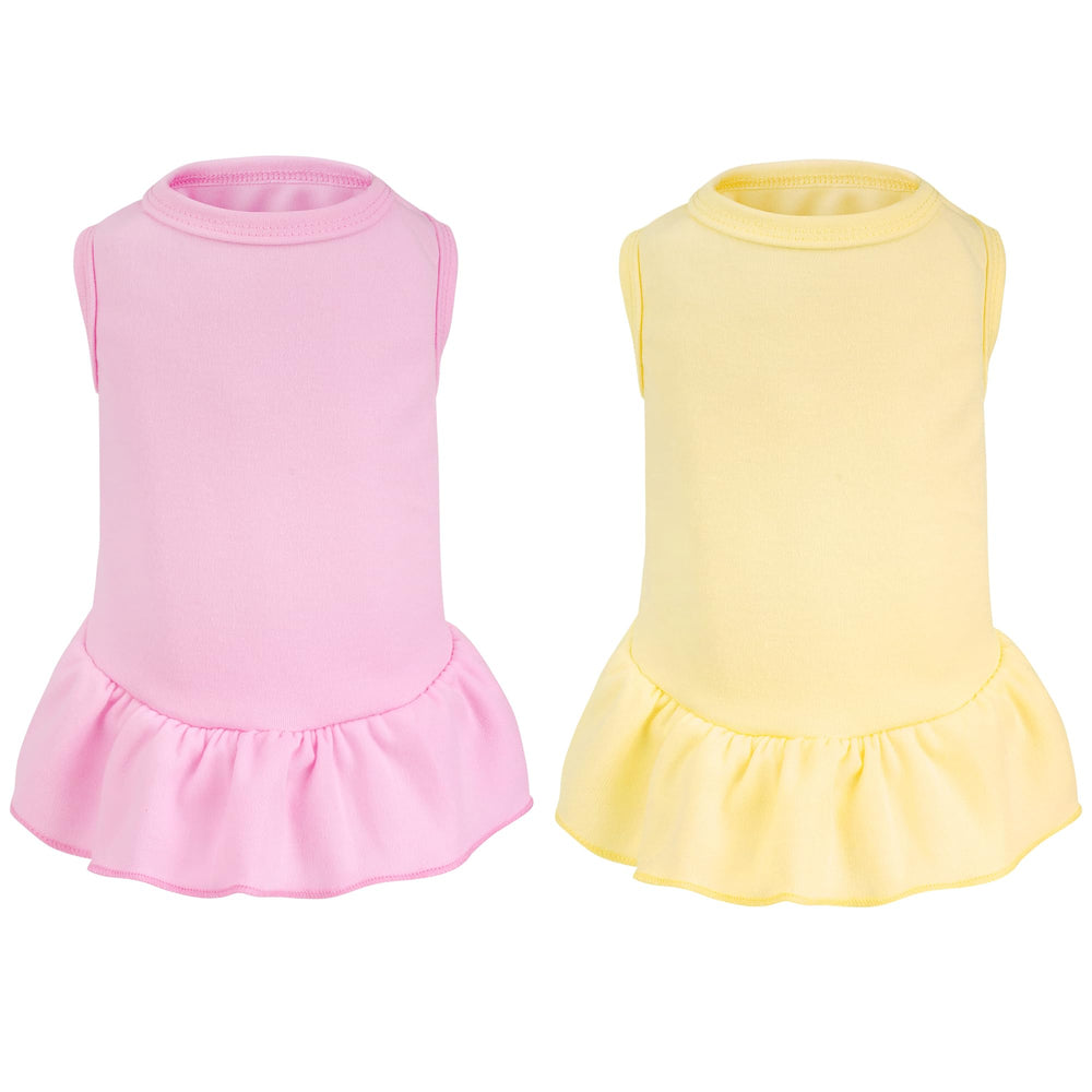 Vestido dos piezas amarillo de choyaxo para mascotas, cómodo y veraniego.