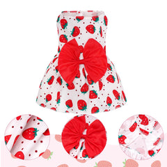 Vestido floral para perro, vista lateral y movimiento cómodo
