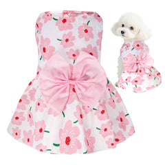 Choyaxo vestido floral para perro, vista frontal, ligero y cómodo para el verano