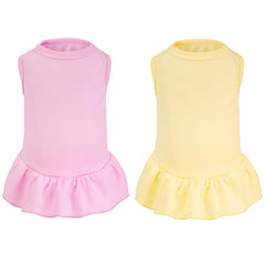 Vestido sin mangas de choyaxo para perros en color amarillo, cómodo para verano.