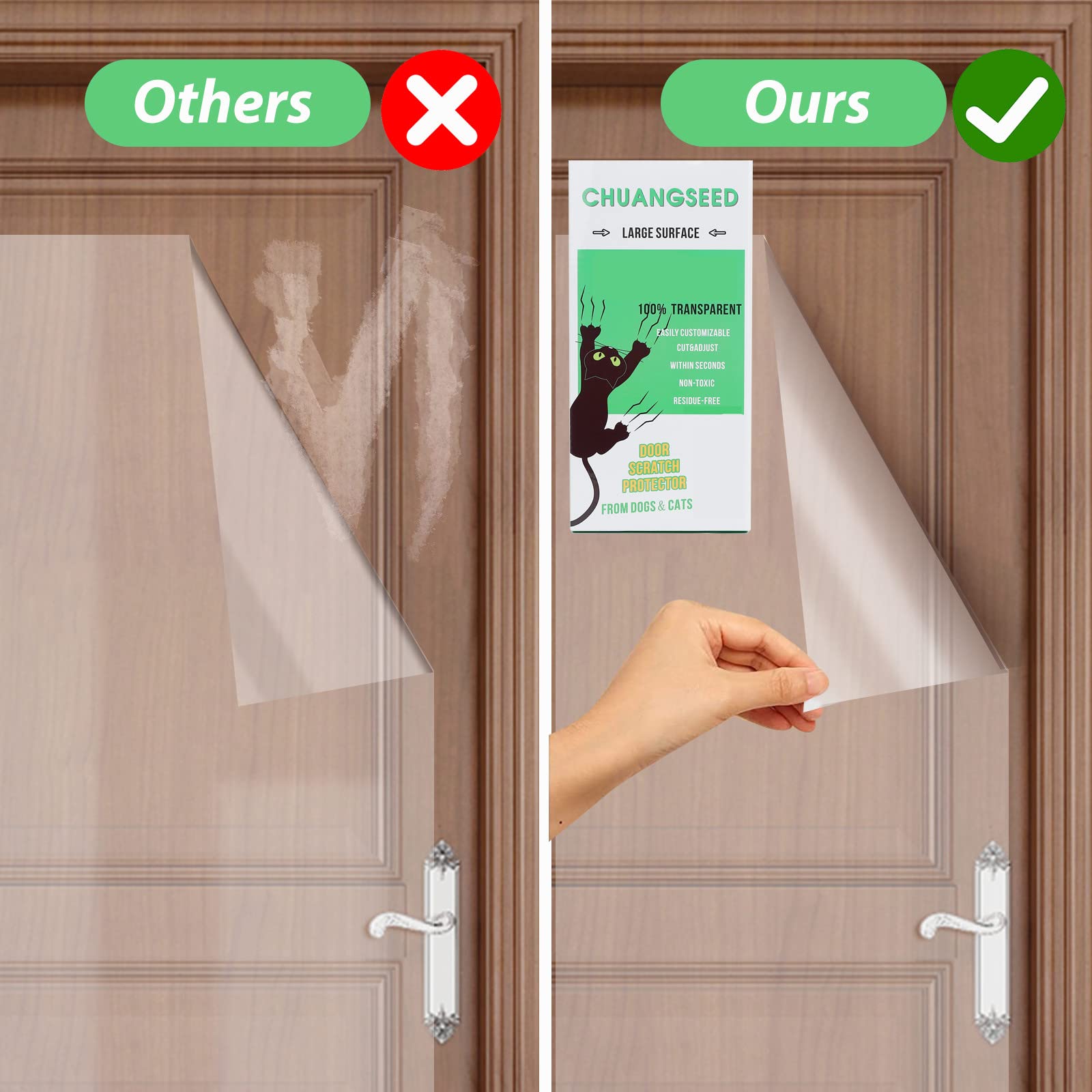 CHUANGSEED Protector Puerta Fijacion Adhesivo mantiene superficies protegidas