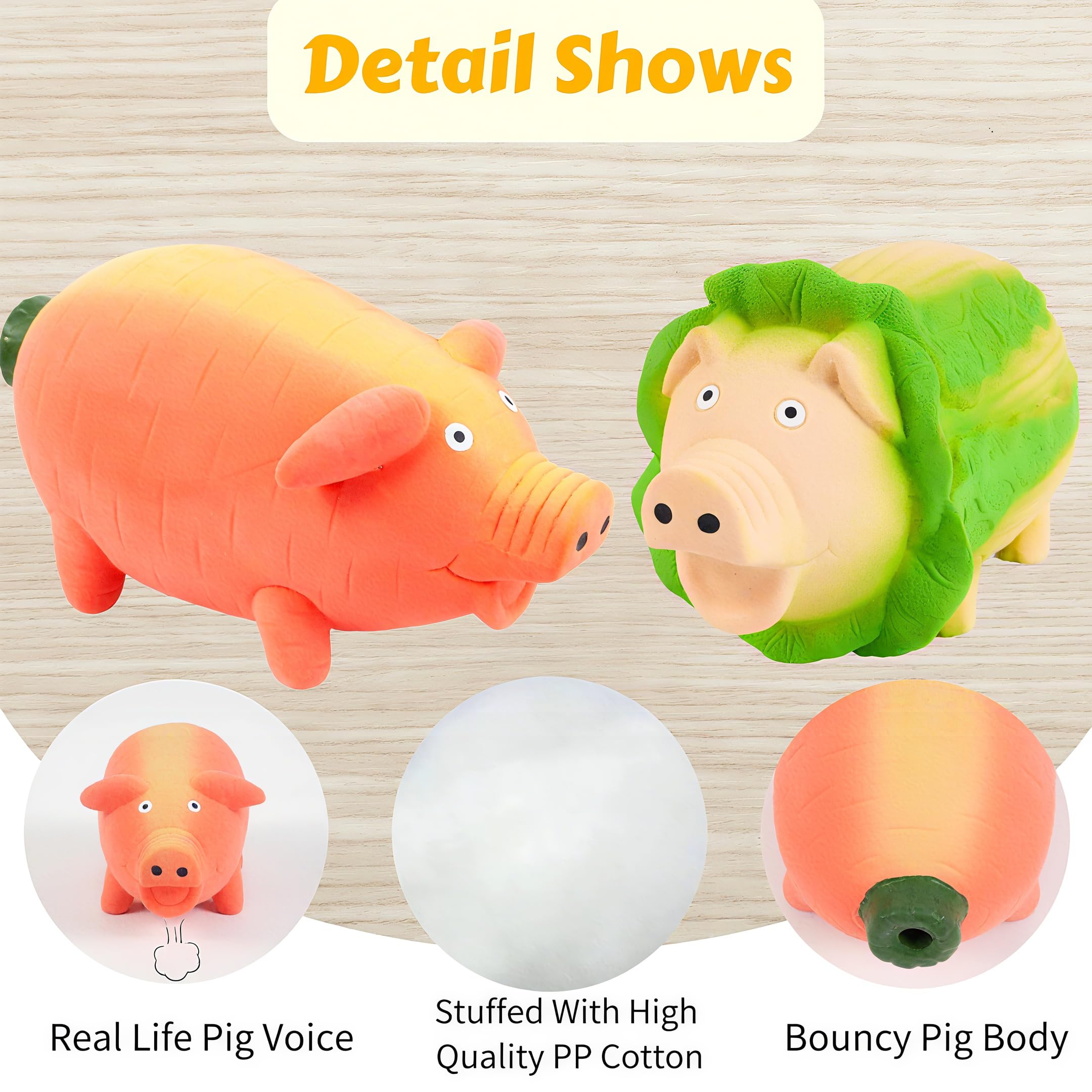 ChubbyPiggies: conjunto de tres juguetes cerdito vegetal para entrenamiento e impulso mental.