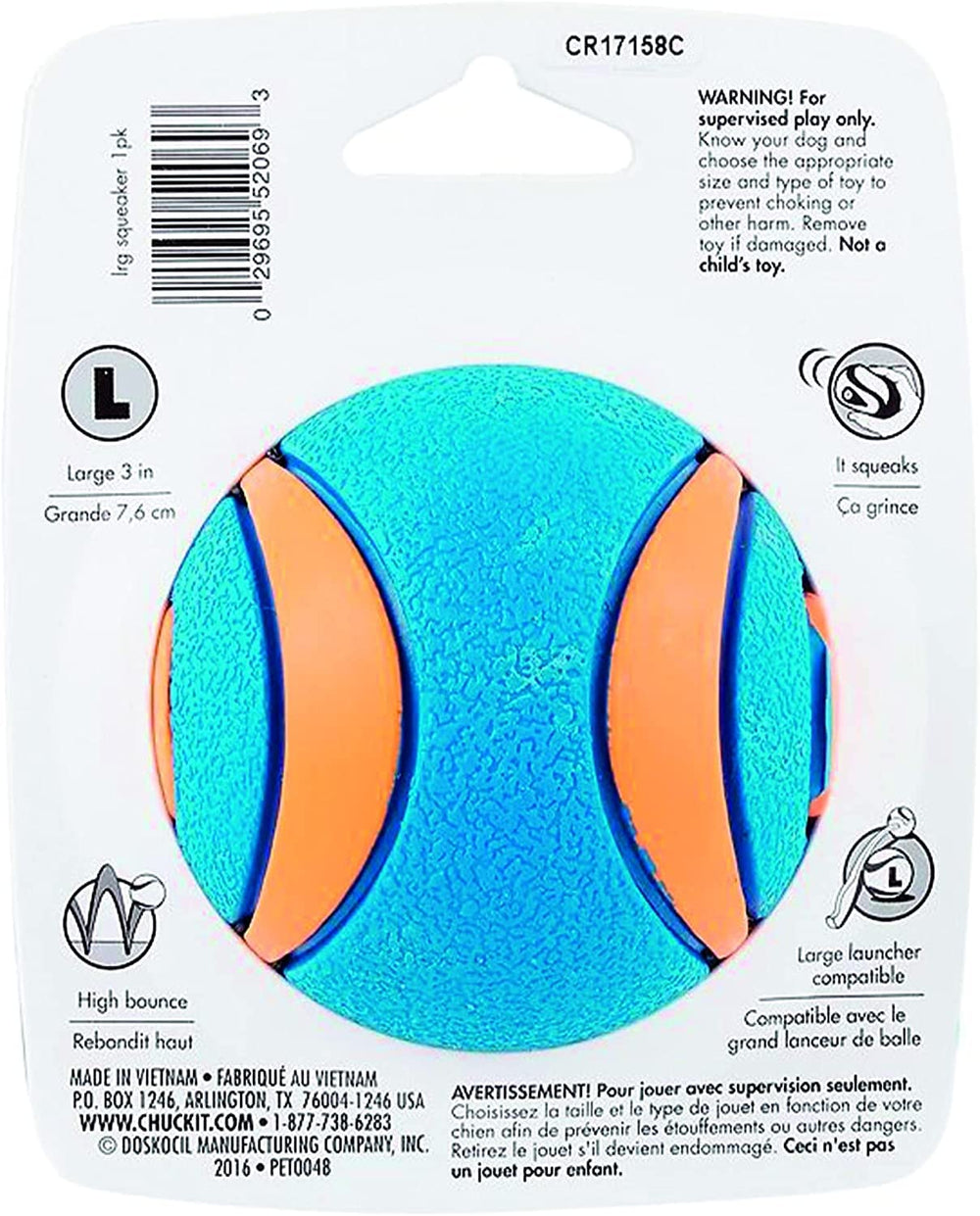 Bola Chuckit Ultra con rebote alto para sesiones de fetch intensas.