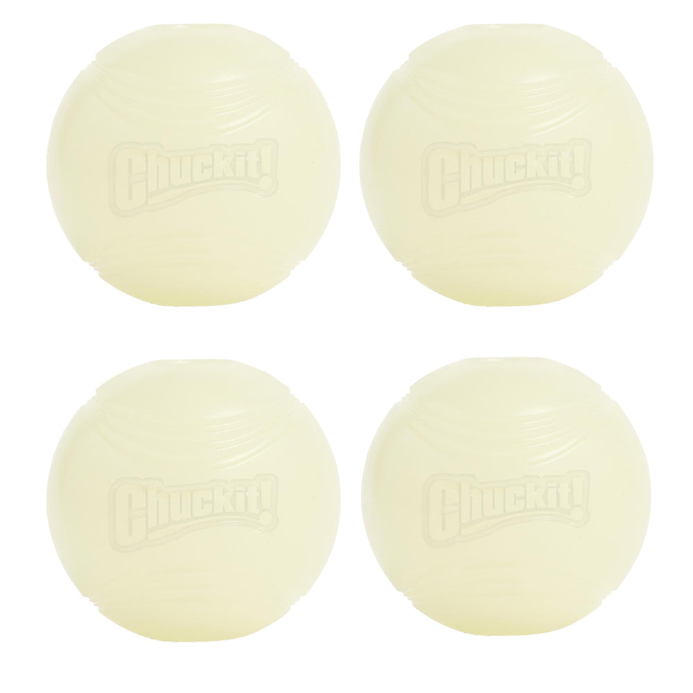 Chuckit! Glow en la oscuridad, pelota de 2,5 pulgadas para juegos nocturnos seguros.