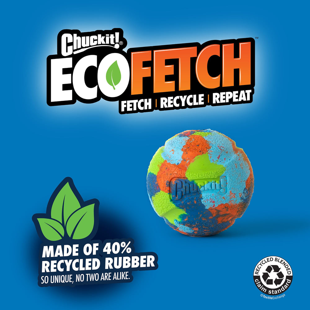 Chuckit EcoFetch núcleo de goma duradera para rebotes consistentes