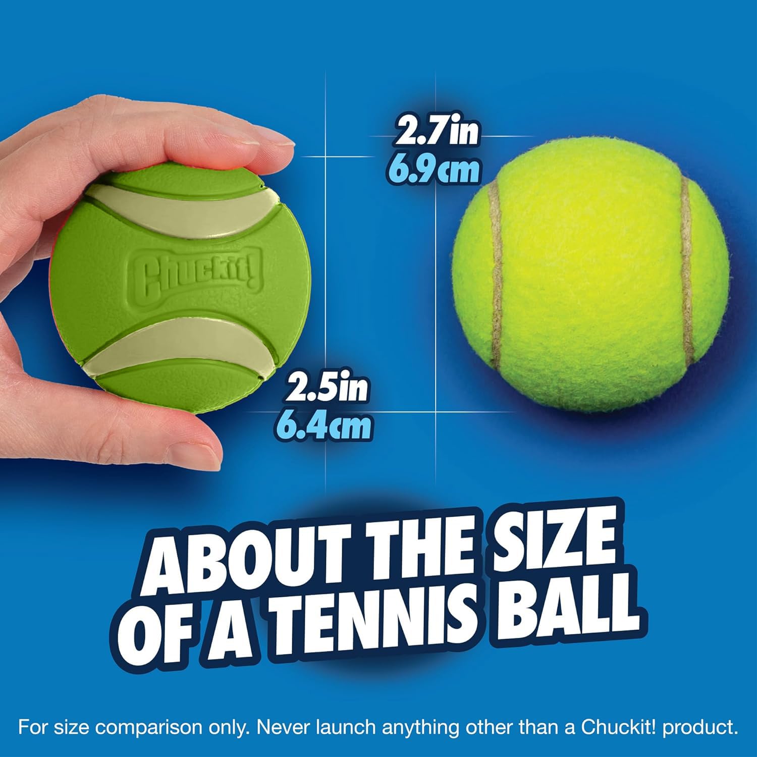 Bola Chuckit! Max Glow Ultra Maullador compatible con lanzadores medianos.