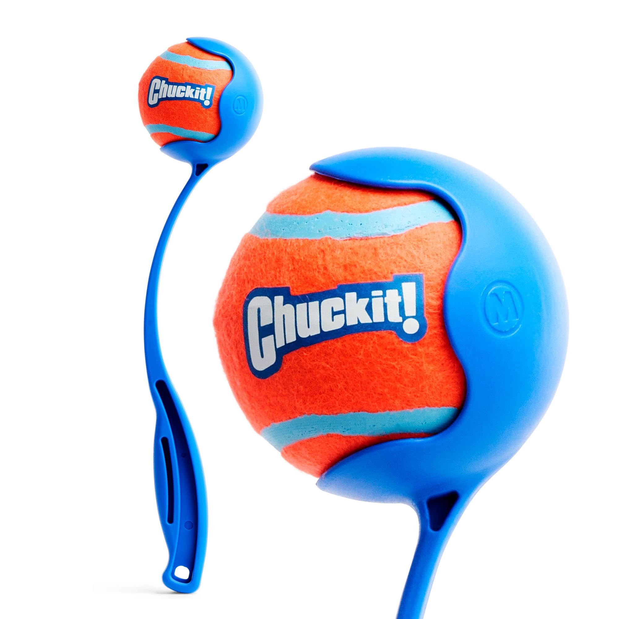 Chuckit! Sport 12M, lanzador de bolas para perros con mango de 12 pulgadas, mejora el alcance.