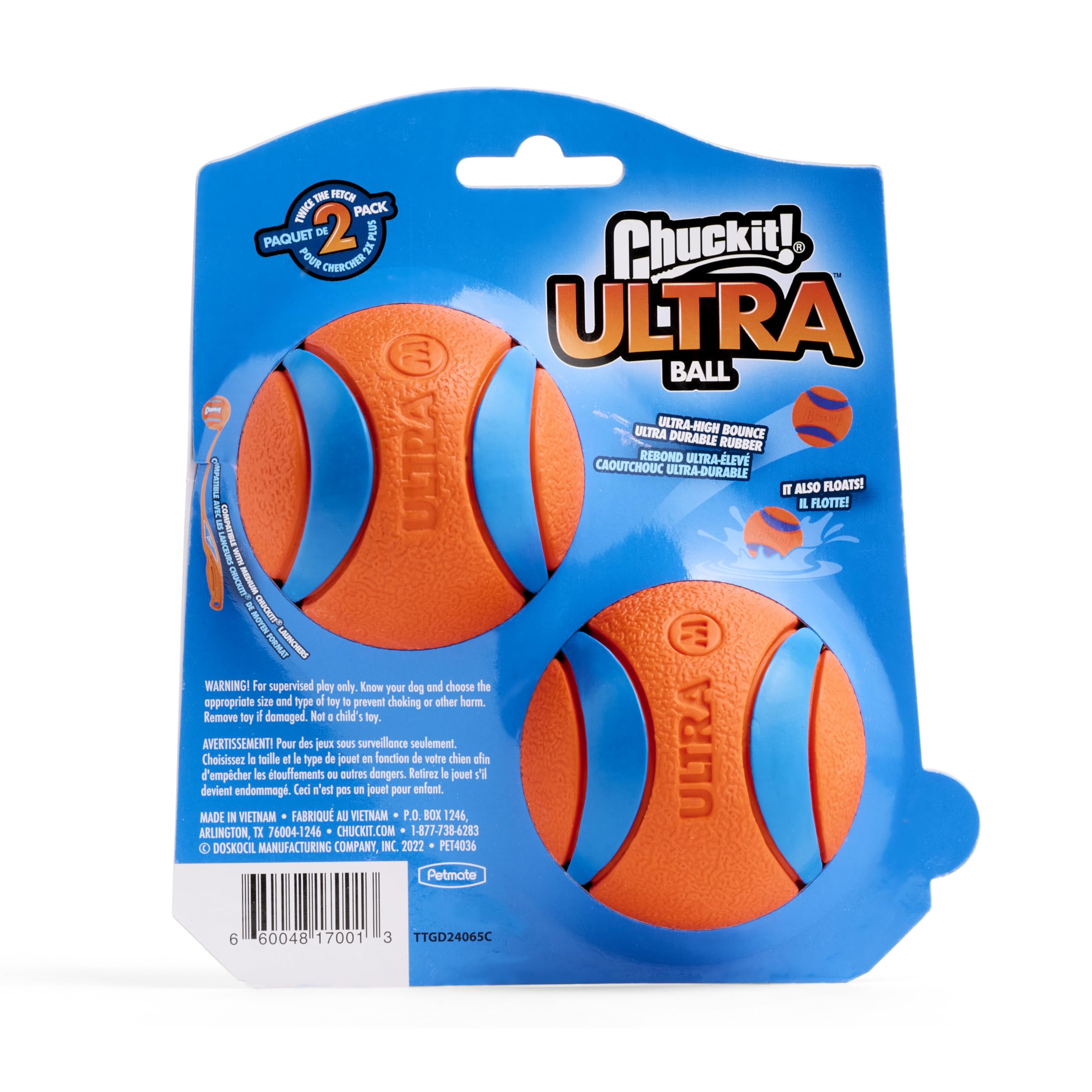 Chuckit! Ultra Ball, compatible con lanzadores de tamaño medio.