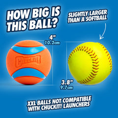 Chuckit! Ultra Ball textura rugosa para agarre seguro durante el juego.